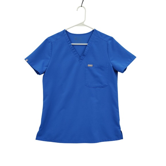 Figs Other - FIGS Womens Medleisure Professional Casma Healthcare Tech Scrub Top S Blue VNeck
